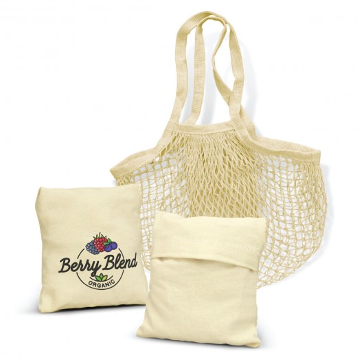 Promotional Cotton Mesh Foldaway Totes